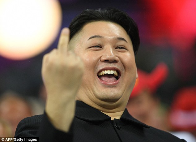 Kim Jong-Un gives the finger